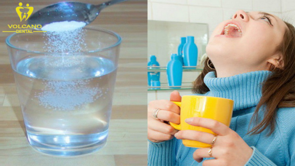 Sử dụng nước muối sinh lý là cách vệ sinh răng miệng sau khi phun môi