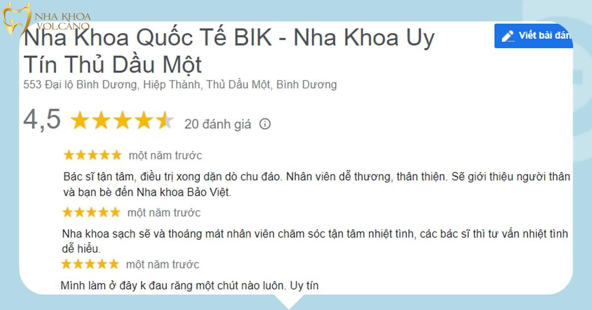 Một số đánh giá chung về Nha khoa BIK