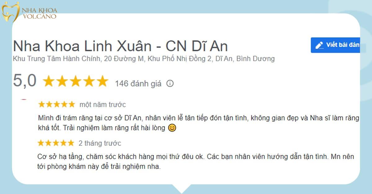 Đánh giá của khách hàng về Nha khoa Linh Xuân Dĩ An Đánh giá của khách hàng về Nha khoa Linh Xuân Dĩ An