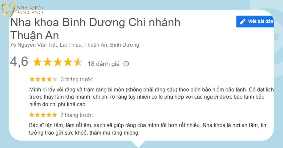 Đánh giá của khách hàng về Nha khoa Bình Dương Đánh giá của khách hàng về Nha khoa Bình Dương